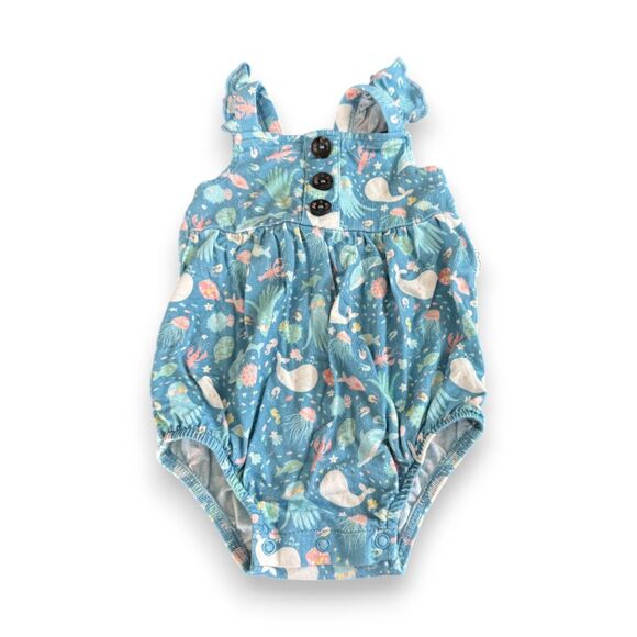 Gigi and Max Bree Sea Life Bamboo Bubble Romper 6 Months VGUC - Picture 1 of 2